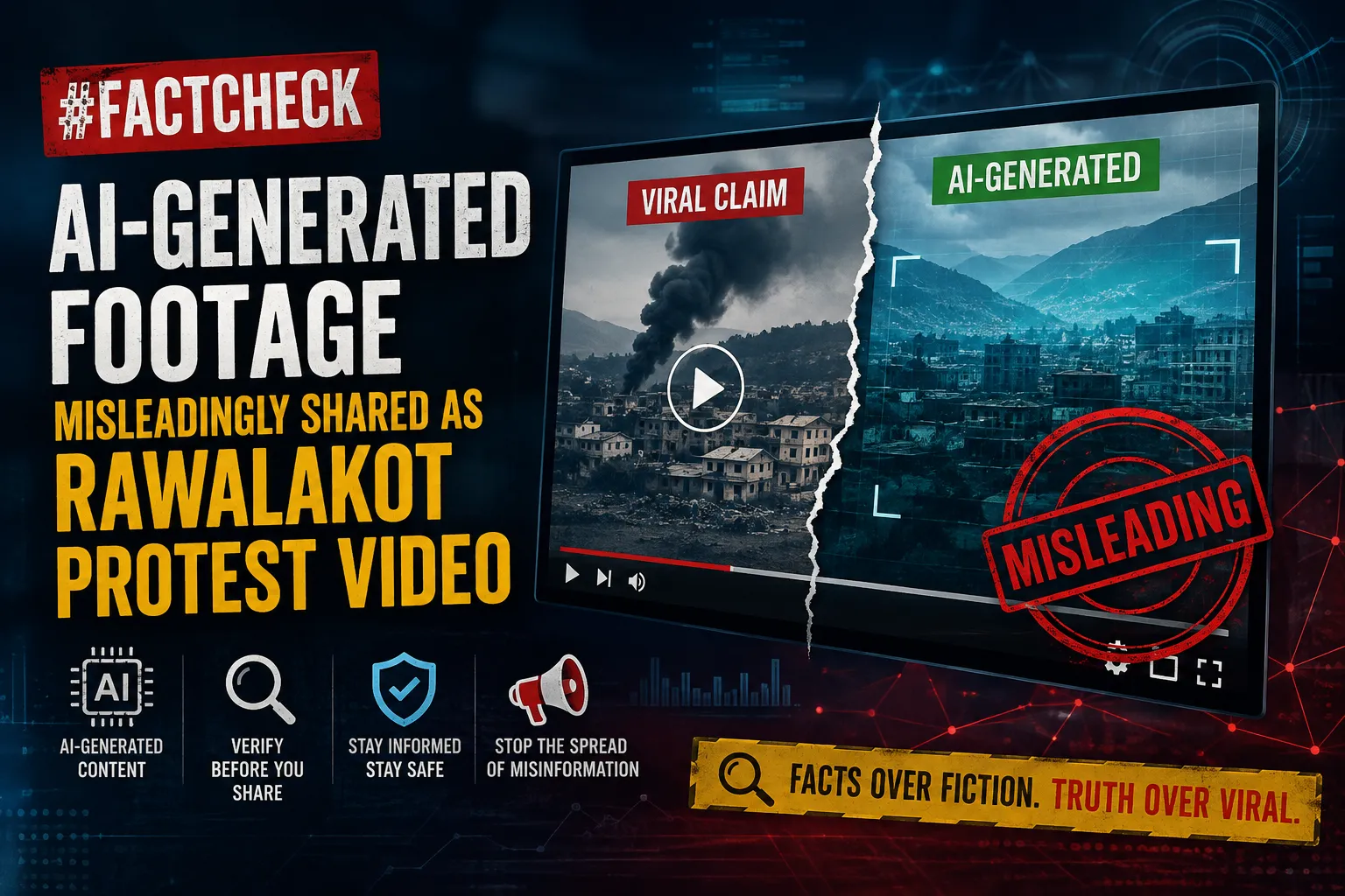 AI-generated footage misleadingly shared as Rawalakot protest video